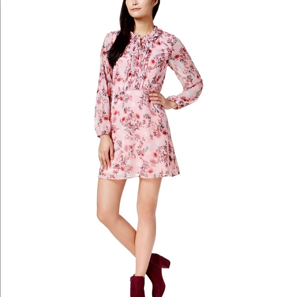 NWOT.  Kensie Prairie Floral V Neck Dress with a neck tie.  Beautiful.